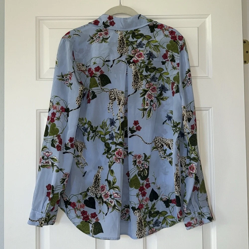 L'AGENCE Blue Long Sleeve Button Down Shirt - Picture 3 of 6